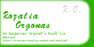 rozalia orgonas business card